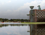 Disney: Beach and Lake from Swan-Dolphin Causeway